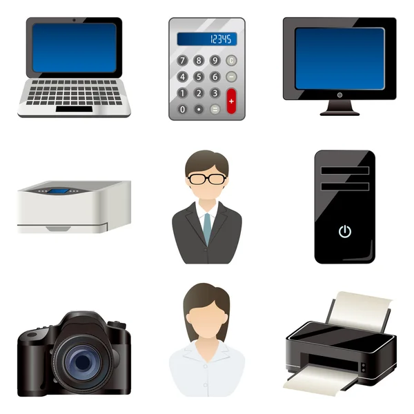 Conjunto de ícones de item de escritório — Vetor de Stock