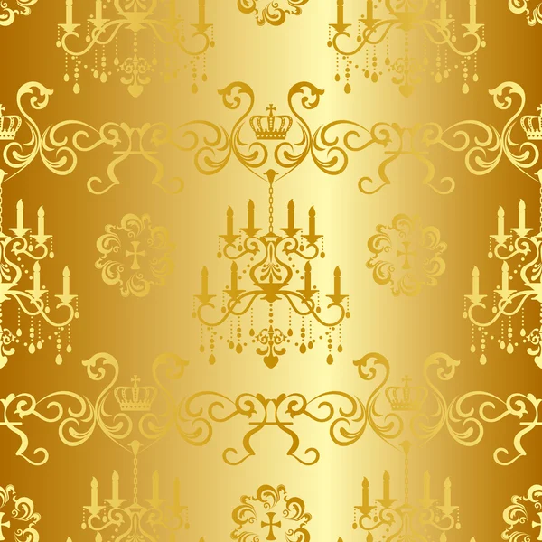 Dikişsiz altın tasarım deseni — Stok Vektör