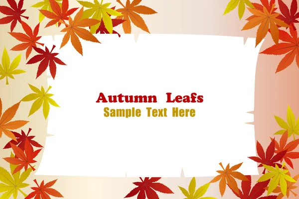Marco de hojas de follaje de otoño — Vector de stock