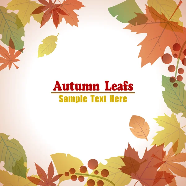 Autumn Foliage Leafs Frame — Stock Vector
