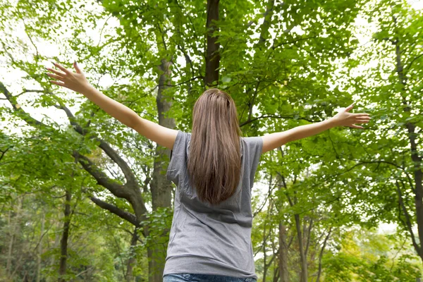 stock image Woman in the forest