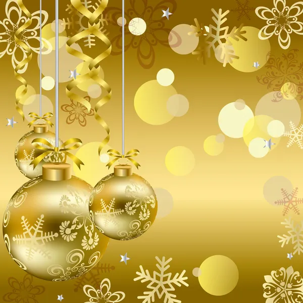 黄金圣诞背景 — 图库矢量图片