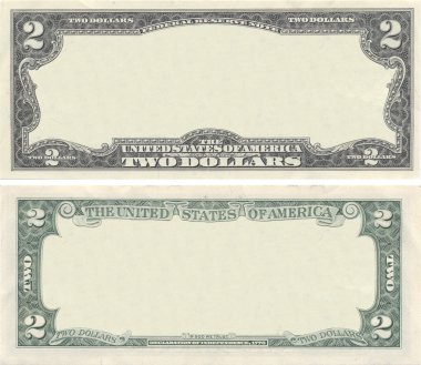 Clear 2 dollar banknote pattern for design purposes clipart