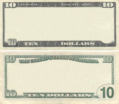 Clear 10 dollar banknote pattern clipart