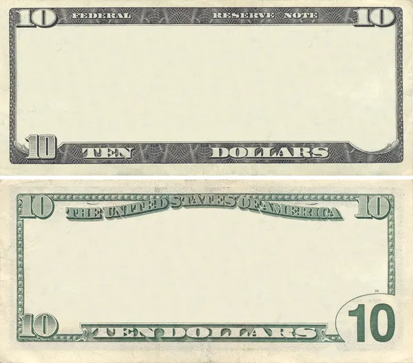 10 dolarlık banknot desen temizleyin — Stok fotoğraf