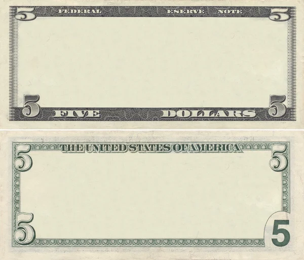 Padrão claro de notas de 5 dólares Imagem De Stock