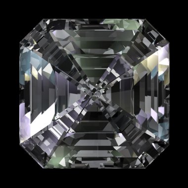 Asscher Cut Diamond top view clipart