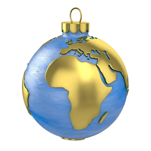 Bola de Navidad en forma de globo o planeta, parte de África — Foto de Stock