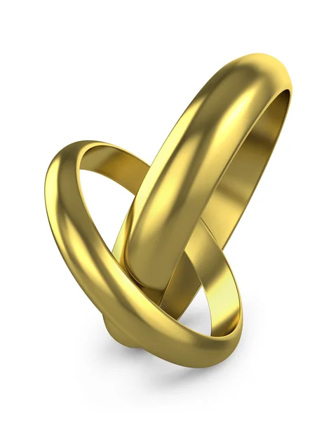 Pair of connected wedding rings — Stock Photo, Image