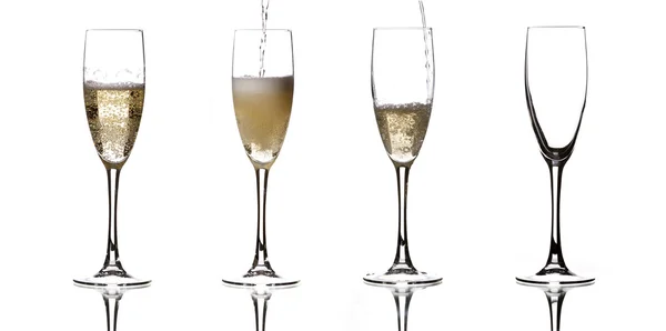 Cztery szampana — Zdjęcie stockowe