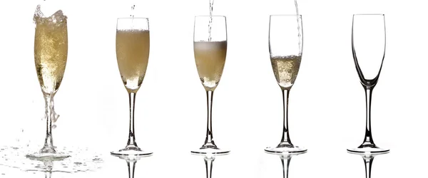 5 szampana — Zdjęcie stockowe