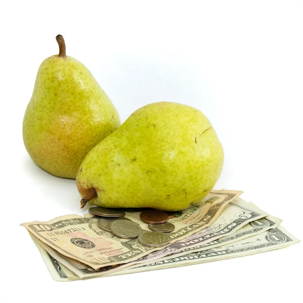 Cost of food pears and money