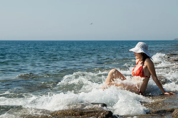 stock image Girl on the beach