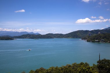 A view of the Sun Moon Lake in Taiwan clipart