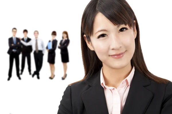 Bello asiatico businesswoman e business team — Foto Stock