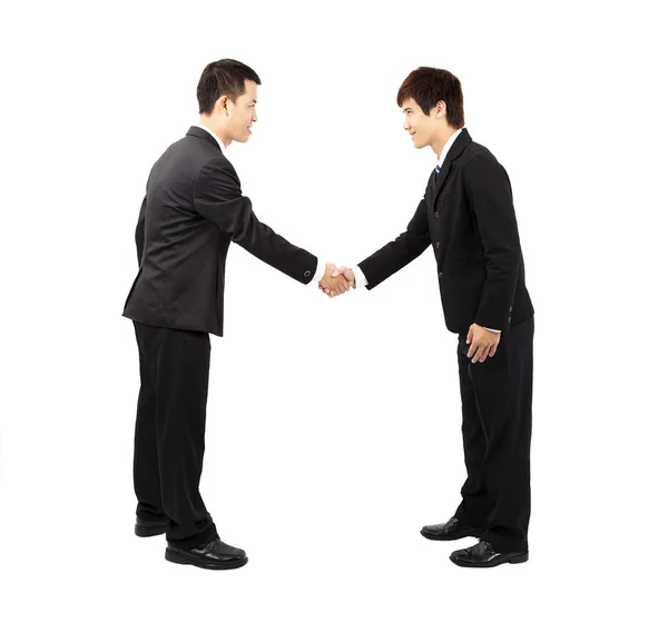 Asian businessman hand shake and bow — Stock Photo, Image