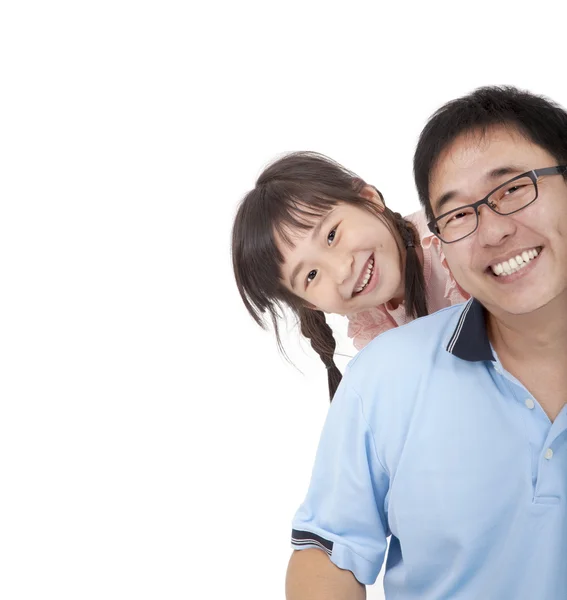 Happy father and girl.Asian family lifestyle — Stock Photo, Image