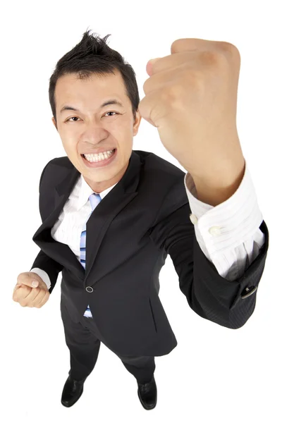 Young asian business man with fist — Stock Photo, Image