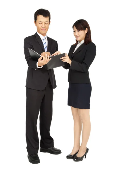 Young business woman and business man — Stok fotoğraf