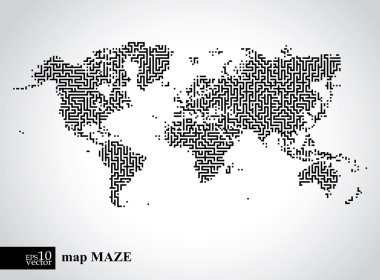 Earth maze map concept clipart