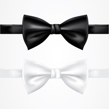 Black and white bow tie