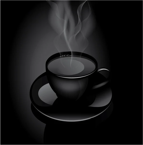 Hot drink in dark — Stock Vector