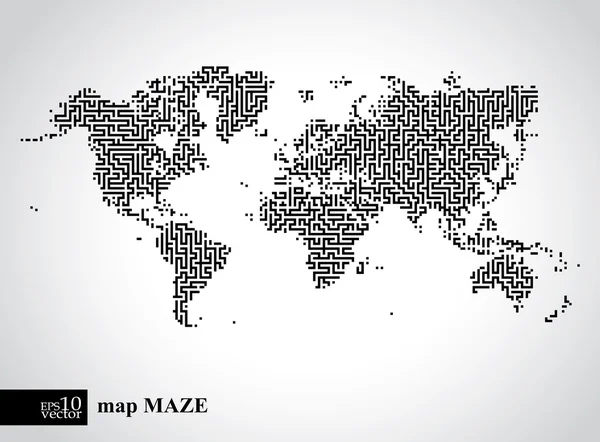stock vector Earth maze map concept