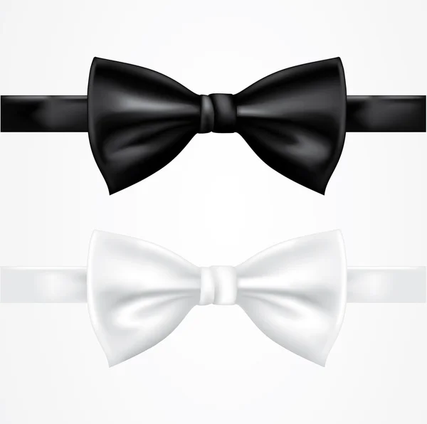 Noeud papillon noir et blanc — Image vectorielle