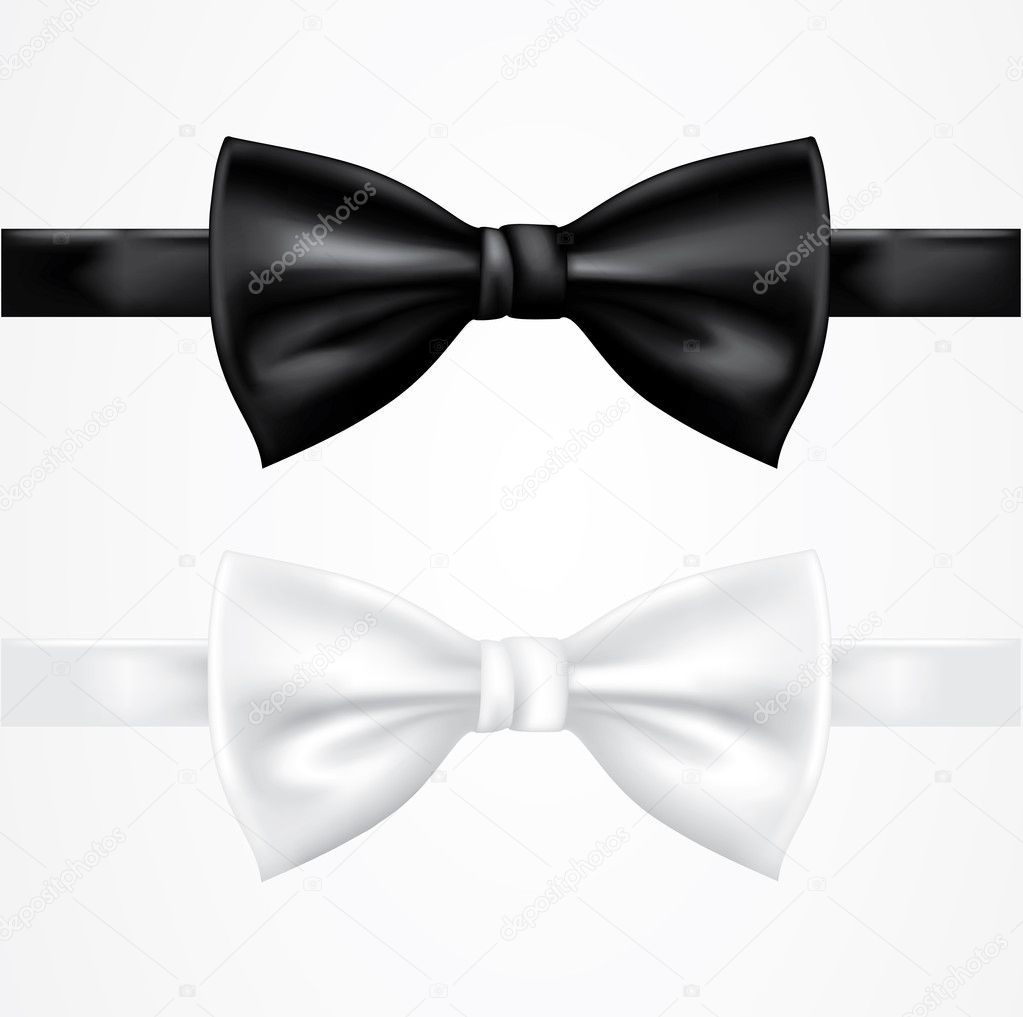 Black and white bow tie