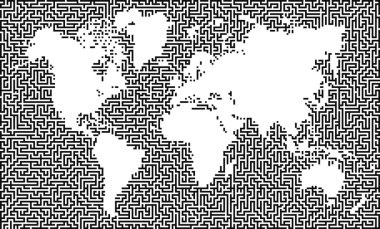 Earth maze map concept clipart