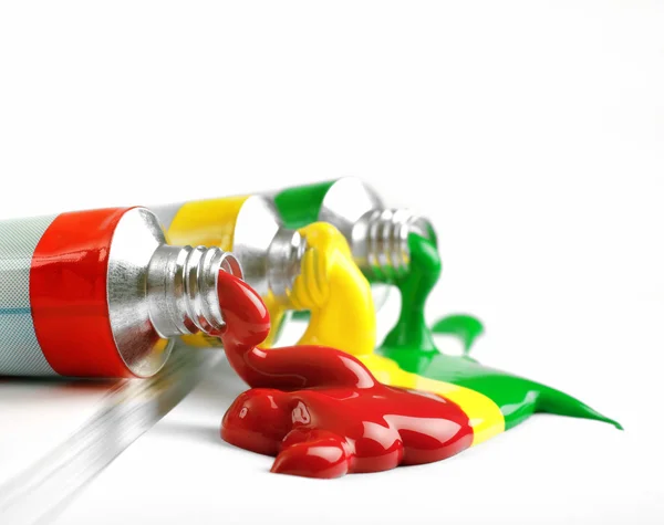 Red, yellow and green colors in tubes — Stock Photo, Image