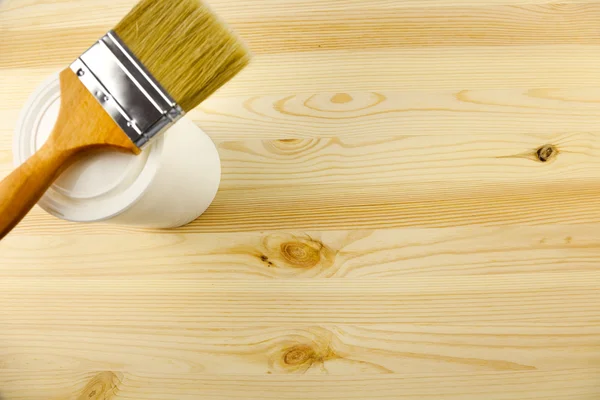 Trä textur och tenn, pensel / täcker av lack — Stockfoto