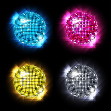 Disco Ball Set vector / eps10 clipart