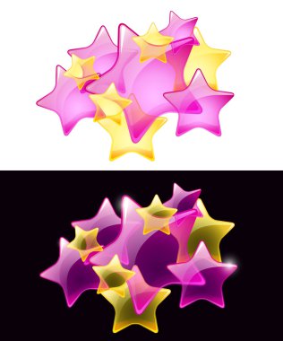 Vector Stars with transparency / easy use on white or black back clipart