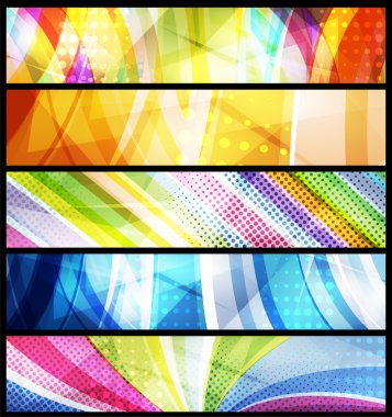 Set of five abstract banners / vector / modern backgrounds clipart