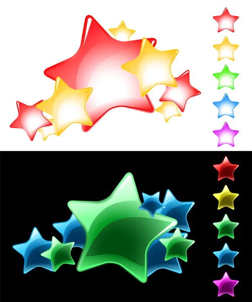 Vektor-stjärnor i Ställ / lätt använda på vit eller svart bakgrund / eps8 — Stock vektor
