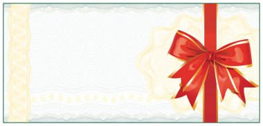 Golden Gift Certificate or Discount Coupon template / with red b