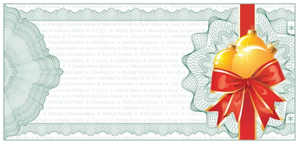 Certificado de presente de Natal dourado ou modelo de cupom de desconto / — Vetor de Stock