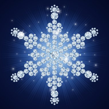 Diamond snowflake / Christmas background / art-illustration clipart