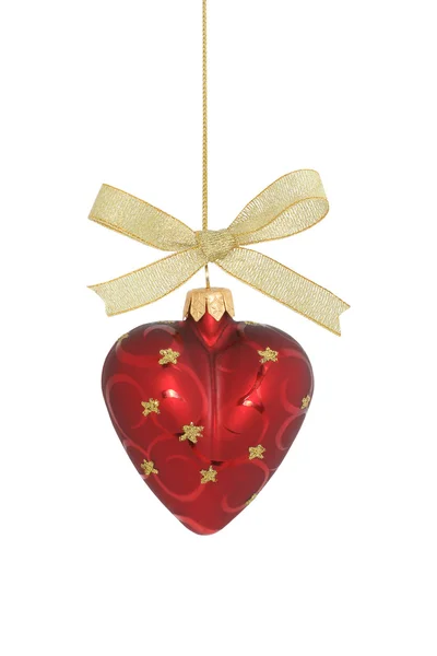 Christmas ball isolerade / med urklippsbana / hjärta — Stockfoto