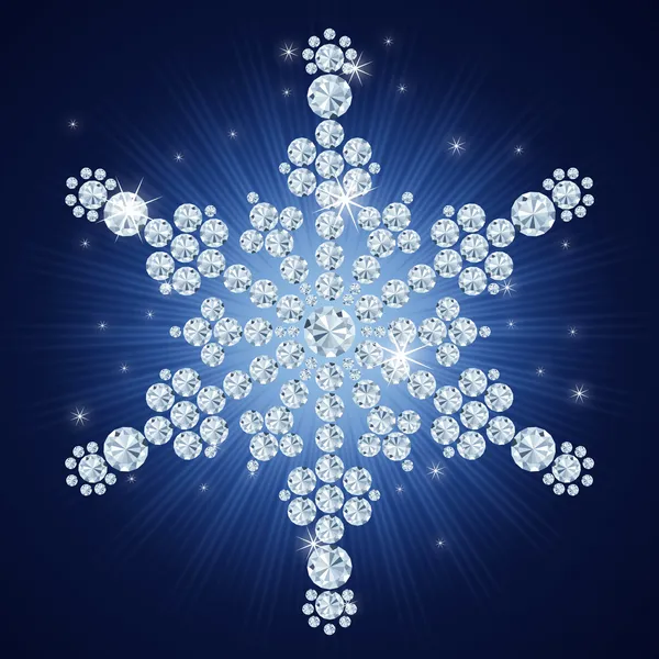 Diamond snowflake / Christmas background / art-illustration — Stock Photo, Image