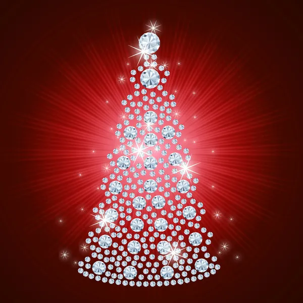 ダイヤモンドのクリスマス ツリー/背景の休日/アート イラスト — ストック写真
