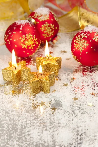 Kerstmis achtergrond / vakantie kaarsen — Stockfoto