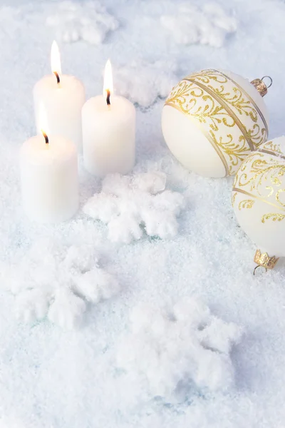 Eleganza sfondo di Natale / candele di festa — Foto Stock