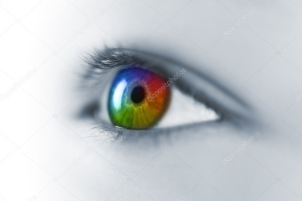 Multicolored Young Eye Macro