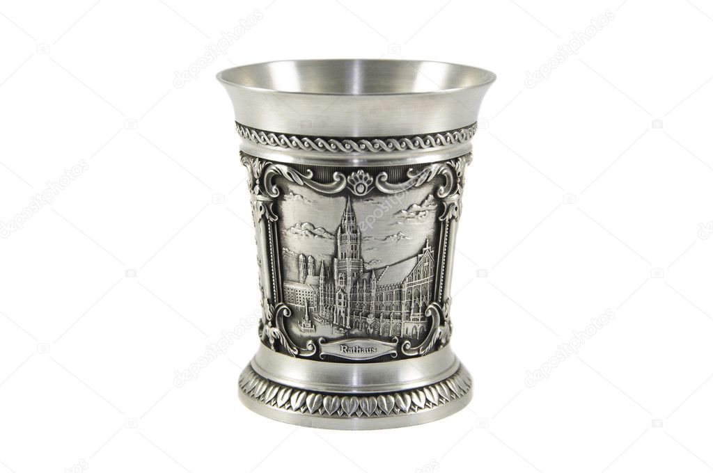 Old silver wine cup