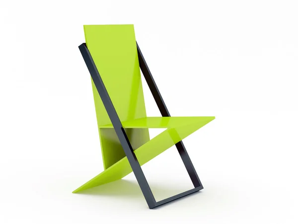 Silla verde moderna sobre fondo blanco — Foto de Stock