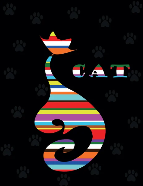 Vielfarbige Katze — Stockvektor