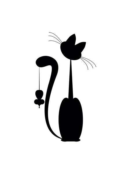 Γάτα Πάρτε ποντίκι — Διανυσματικό Αρχείο