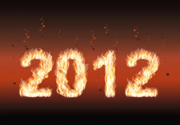 2012 hořící čísla, vektorové ilustrace — Stockový vektor